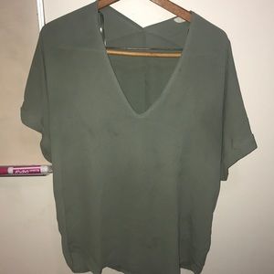 Mint green flowy shirt